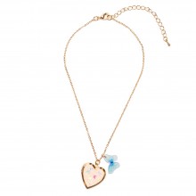 Κολιέ Μενταγιόν Καρδιά Με Πεταλούδα