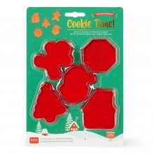 Legami Christmas Set of 5 Cookie Cutters with Stamps