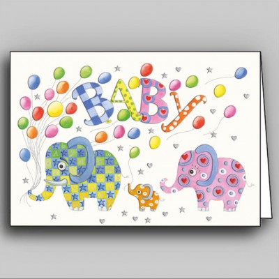 Ευχετήρια Κάρτα Baby Elephants