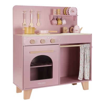 Ξύλινη Κουζίνα Pink Με Αξεσουάρ