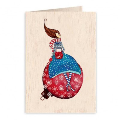 Ξύλινη Ευχετήρια Κάρτα Cozy Holidays