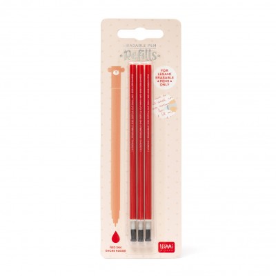 Erasable Gel Pens - Set of 3 Refills - Red Ink