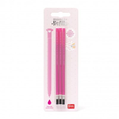 Erasable Gel Pens - Set of 3 Refills - Pink Ink