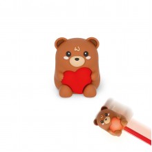 Legami Valentine - Light-up Pencil Sharpener With Container Teddy Bear