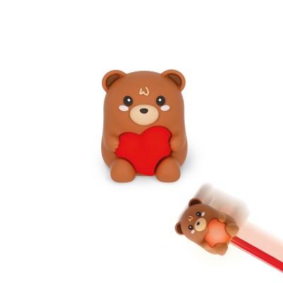 Legami Valentine - Light-up Pencil Sharpener With Container Teddy Bear