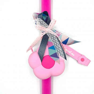 Λαμπάδα Πορτοφόλι-Μπρελόκ Μαργαρίτα Ροζ