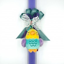 Λαμπάδα Μπρελόκ Λούτρινο Πουλάκι Μοβ