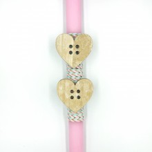 Λαμπάδα Ξύλινες Καρδιές