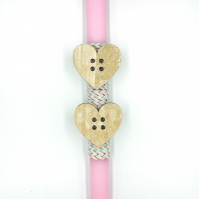 Λαμπάδα Ξύλινες Καρδιές